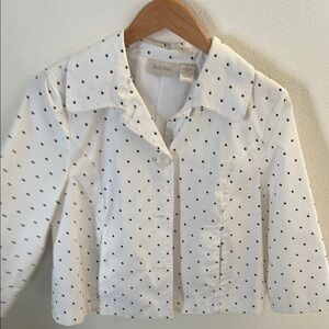 Studio Works White Polka Dot Blazer